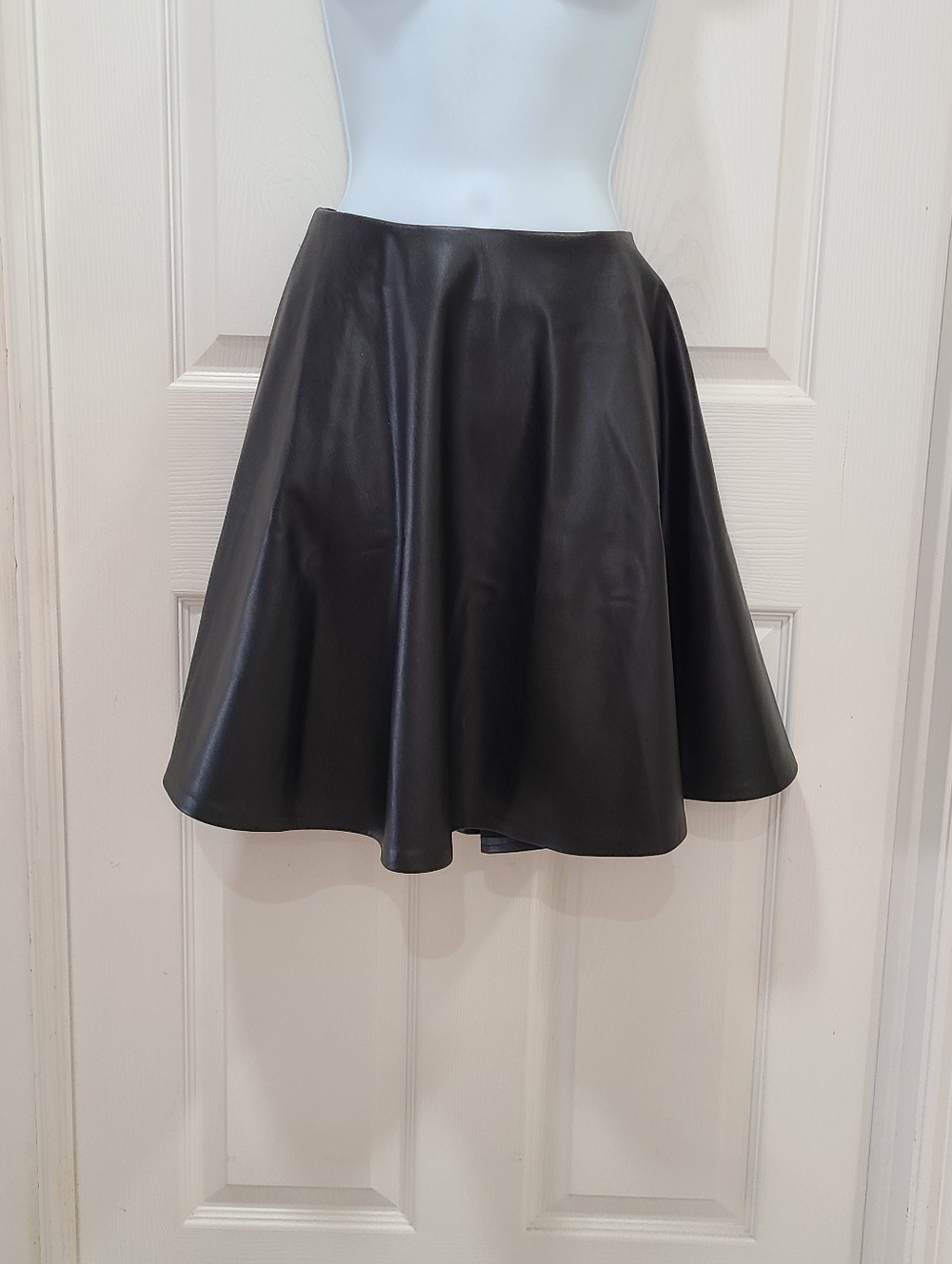 1. State Faux Leather A-Line Skirt Black Classic Size 12